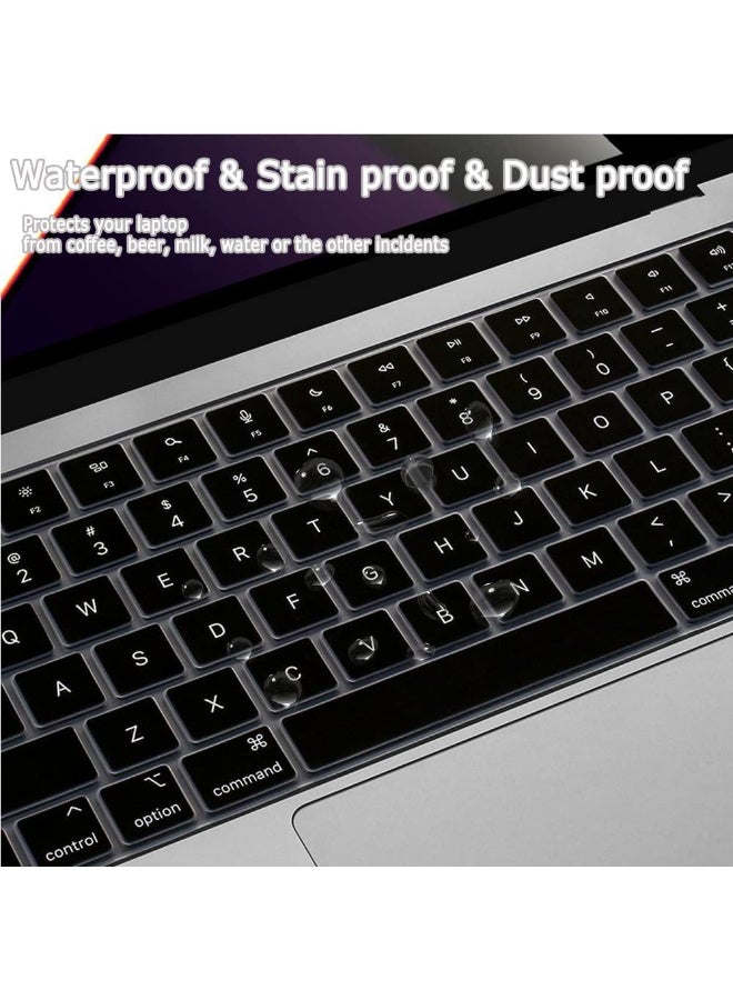 Ultra Thin Silicone Keyboard Cover for 2026-2021 M5/M4/M3/M2/M1 Pro/Max Chip MacBook Air 15.3"/13.6" A3448/A3241/A3114/A2941& A3449/A3240/A3113/A2681 & 13 Macbook NEO A18 Pro 2026(A3404) & MacBook Pro 14"/16" A3434/A3427/A3426/A3112/A3185/A3401/A2442/A2779& A3429/A3428/A3403/A3186/A2485/A2780 & 13 Macbook NEO A18 Pro 2026(A3404), US Layout Keyboard Protector - Image 2